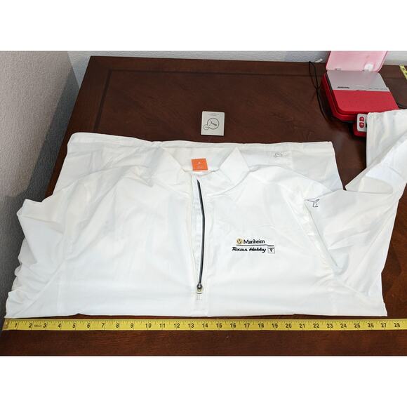 Puma Golf Wind Breaker Jacket Mens XXL White 1/2 Zip Lightweight Water Resistant - Picture 10 of 13